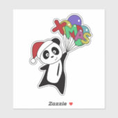 Panda-Sticker voor kerstwintersneeuw Sticker (Vel)