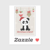 Panda-Sticker voor kerstwintersneeuw Sticker (Vel)