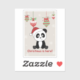 Panda-Sticker voor kerstwintersneeuw Sticker