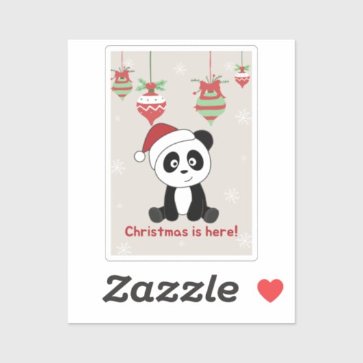 Panda-Sticker voor kerstwintersneeuw Sticker (Vel)