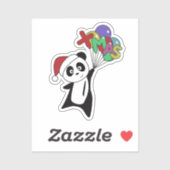 Panda-Sticker voor kerstwintersneeuw Sticker (Vel)