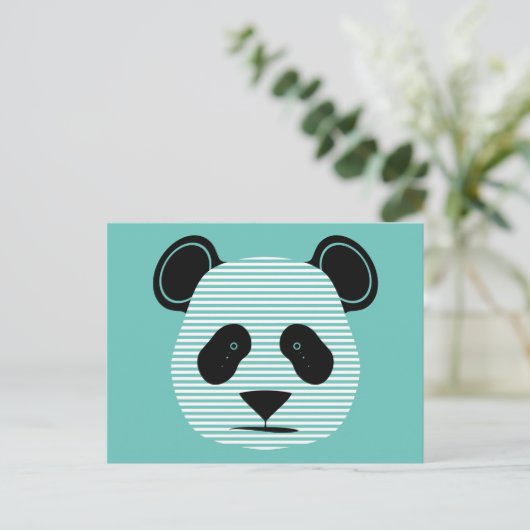 panda strepen briefkaart (Staand voorkant)