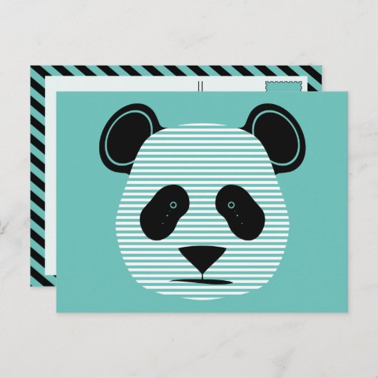 panda strepen briefkaart (Voorkant / Achterkant)