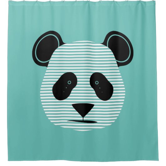 panda strepen douchegordijn (Voorkant)