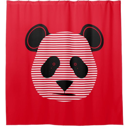 panda strepen douchegordijn (Voorkant)