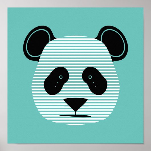 panda strepen poster (Voorkant)