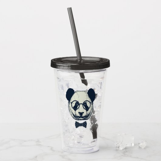 Panda Stripes Acryl Drinkbeker (Voorkant ijs)