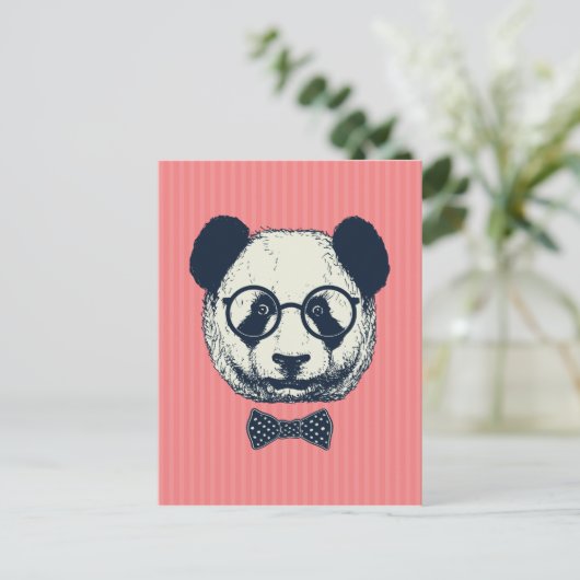 Panda Stripes Briefkaart (Staand voorkant)