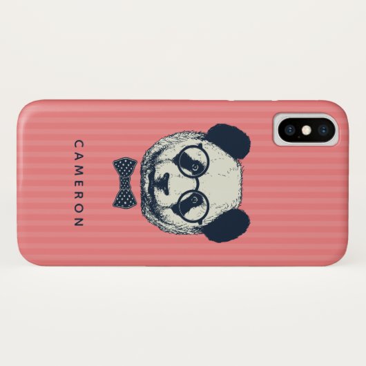 Panda Stripes | Jouw namen toevoegen Case-Mate iPhone Case (Achterkant (horizontaal))