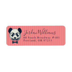 Panda Stripes   Jouw namen toevoegen Etiket