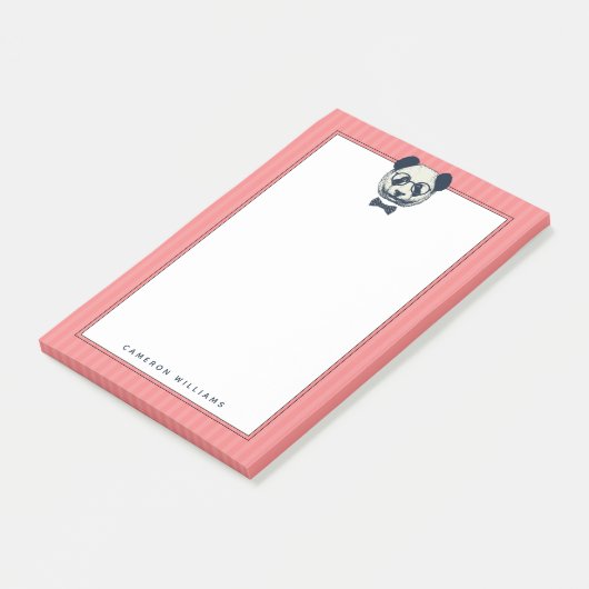 Panda Stripes | Jouw namen toevoegen Post-it® Notes (Schuin)