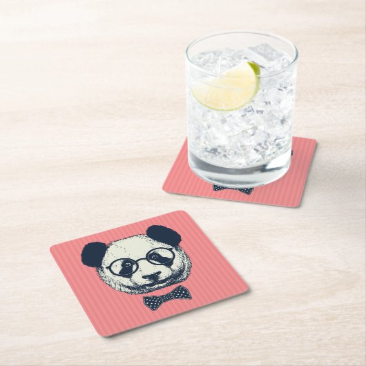 Panda Stripes Kartonnen Onderzetters (Insitu)