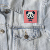 Panda Stripes Vierkante Button 5,1 Cm (In situ)