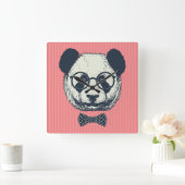 Panda Stripes Vierkante Klok (Huis)