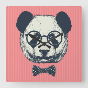Panda Stripes Vierkante Klok
