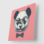 Panda Stripes Vierkante Klok (Hoek)