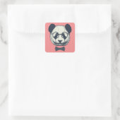Panda Stripes Vierkante Sticker (Tas)