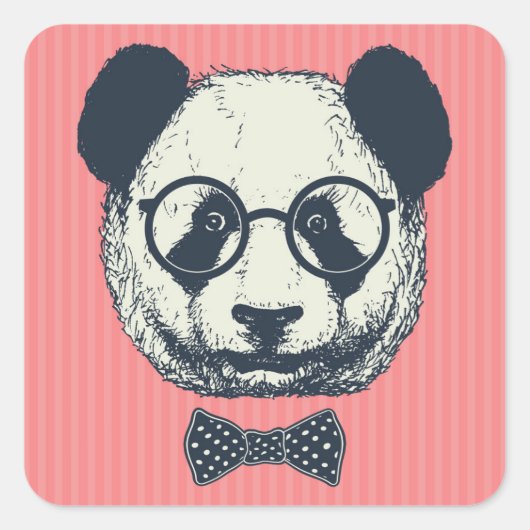 Panda Stripes Vierkante Sticker (Voorkant)