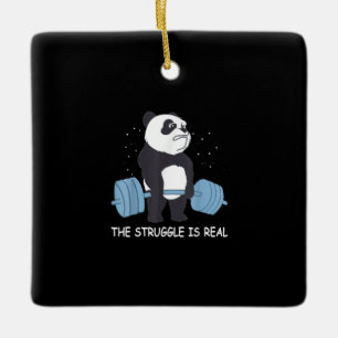Panda Struggle is een echte Beer dodelijk grappige Keramisch Ornament