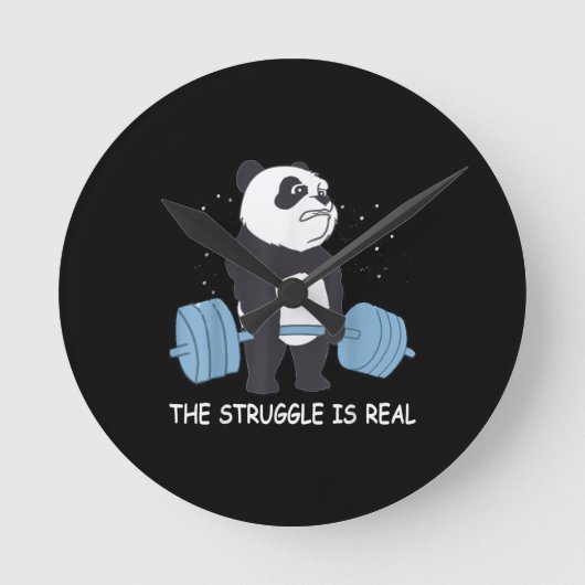 Panda Struggle is een echte Beer dodelijk grappige Ronde Klok (Voorkant)
