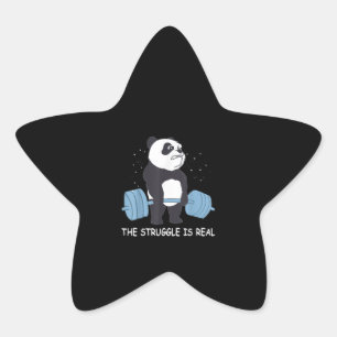 Panda Struggle is een echte Beer dodelijk grappige Ster Sticker
