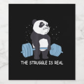 Panda Struggle is een echte Beer dodelijk grappige Wijn Etiket (Enkel label)