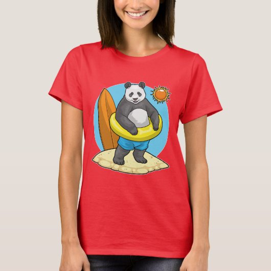 Panda Summer Beach T-shirt (Voorkant)