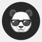 Panda Sunbril Ronde Sticker (Voorkant)