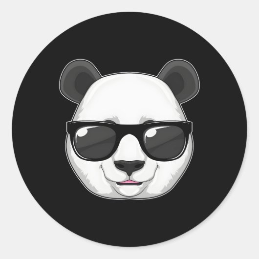Panda Sunbril Ronde Sticker (Voorkant)