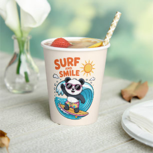 Panda Surf Sourire Kind Été Papieren Bekers