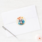 Panda Surf Sourire Kind Été Ronde Sticker (Envelop)