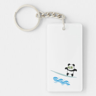 Panda Surfing Sleutelhanger