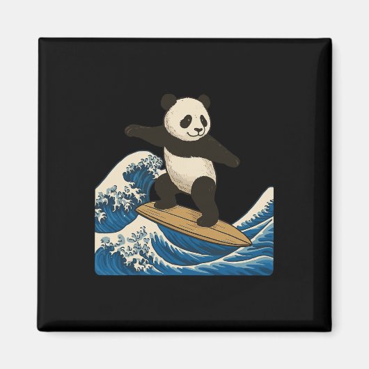 Panda surft Japans _3 Magneet (Voorkant)