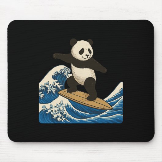 Panda surft Japans _3  Muismat (Voorkant)