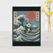 Panda surft Japans _6 Kaart (Gele Bloem)