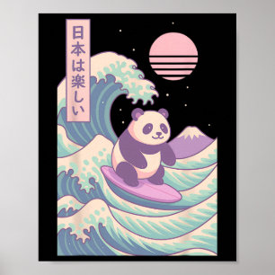 Panda surft Japanse golf Japan Poster