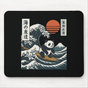 Panda surft op Japanse golfslag grote golf _2 Muismat