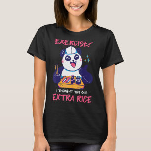 Panda Sushi Zoökeeper Japans Fitness Voedsel Rijst T-shirt