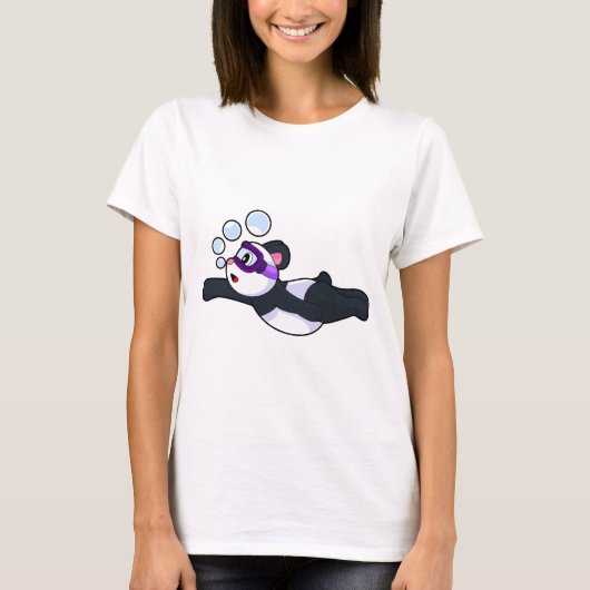 Panda Swimming Swimming goggles Summer T-shirt (Voorkant)