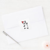 Panda Teddy Bear Kerstmis Dieren voor Kinderen Vierkante Sticker (Envelop)