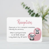 Panda Teddy Bear Pink Heart Weddenschap Kaart (Staand voorkant)