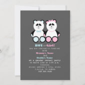 Panda Teddy Bears Gender Reopenbaart de uitnodigin Kaart (Voorkant)