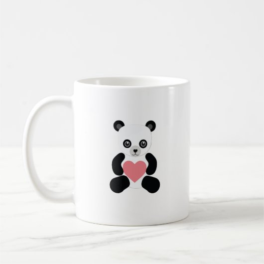 Panda teddybeer met hart koffiemok (Links)
