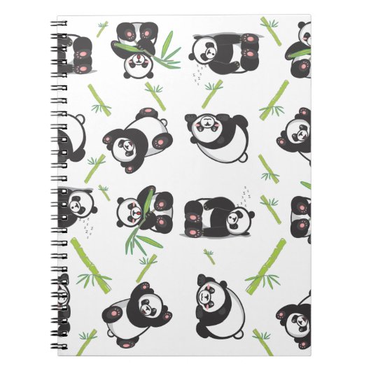 panda tegel blauw notitieboek (Voorkant)