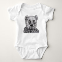 Panda tekening Baby Jersey Bodysuit