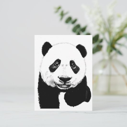 Panda-tekening Briefkaart (Staand voorkant)