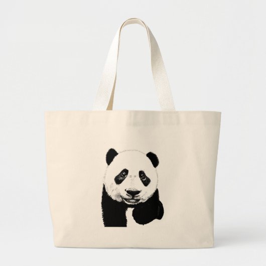 Panda-tekening Grote Tote Bag (Voorkant)