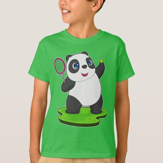 Panda Tennis Tennis racket T-shirt (Voorkant)