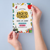 Panda Terug naar school Onderwijzer eerste-dag pos Flyer (Hand)