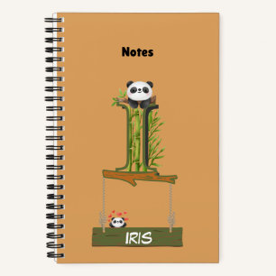 Panda Theme Notitieboek - Genoemd met Letter I